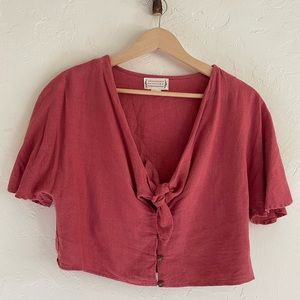 Linen Crop Top